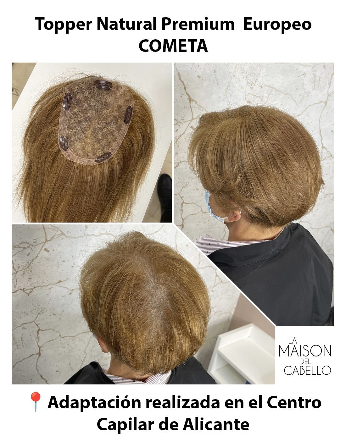 Premium European Human Hair Topper COMETA La Maison del Cabello